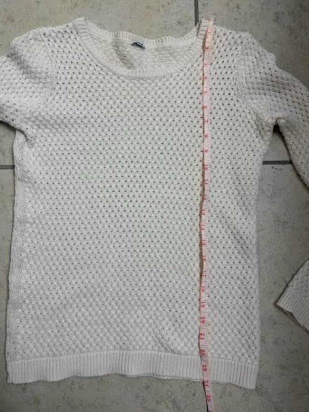PIMKIE Women's Cream Sweater Small Open Knit Crew Neck Classic Old Money - Picture 5 of 5